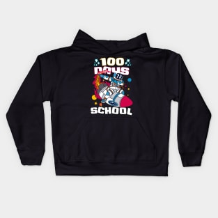 100 days of school featuring an astronaut dabbing on his rocket #2 Kids Hoodie